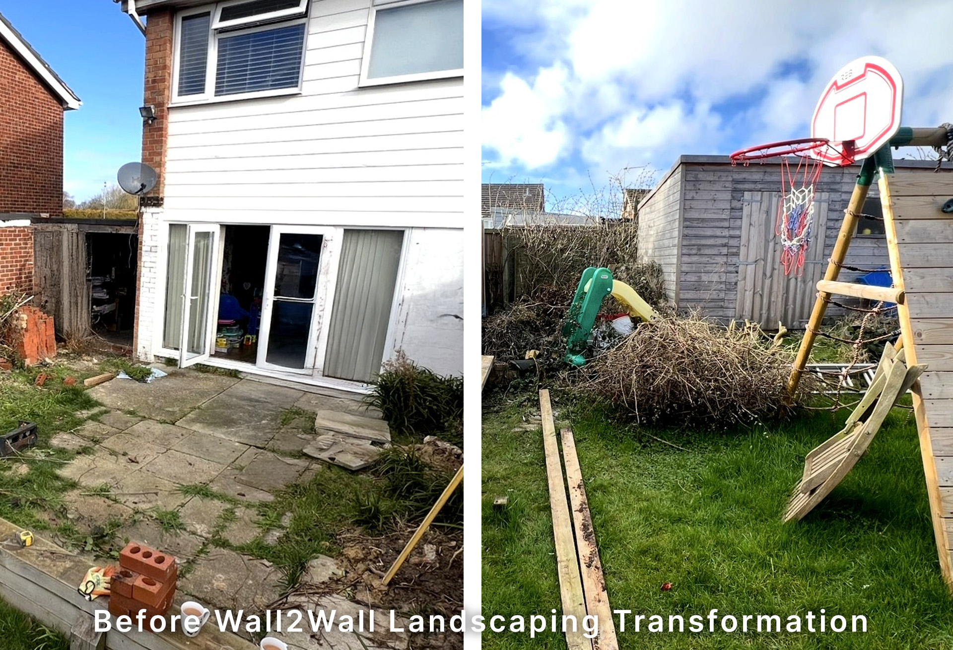 After: New Indian sandstone patio areas in Clacton-on-Sea