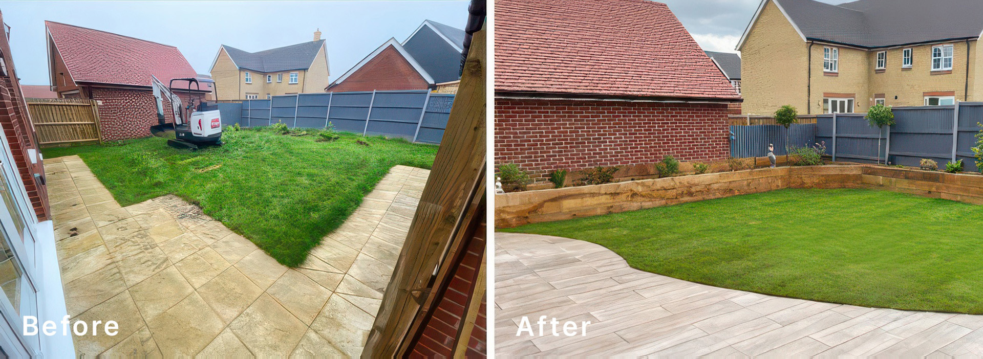 Recent garden transformation in Maldon Essex